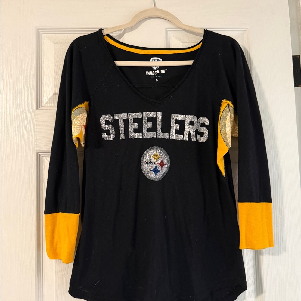 NFL Steelers Black and Gold Long Sleeve Tee